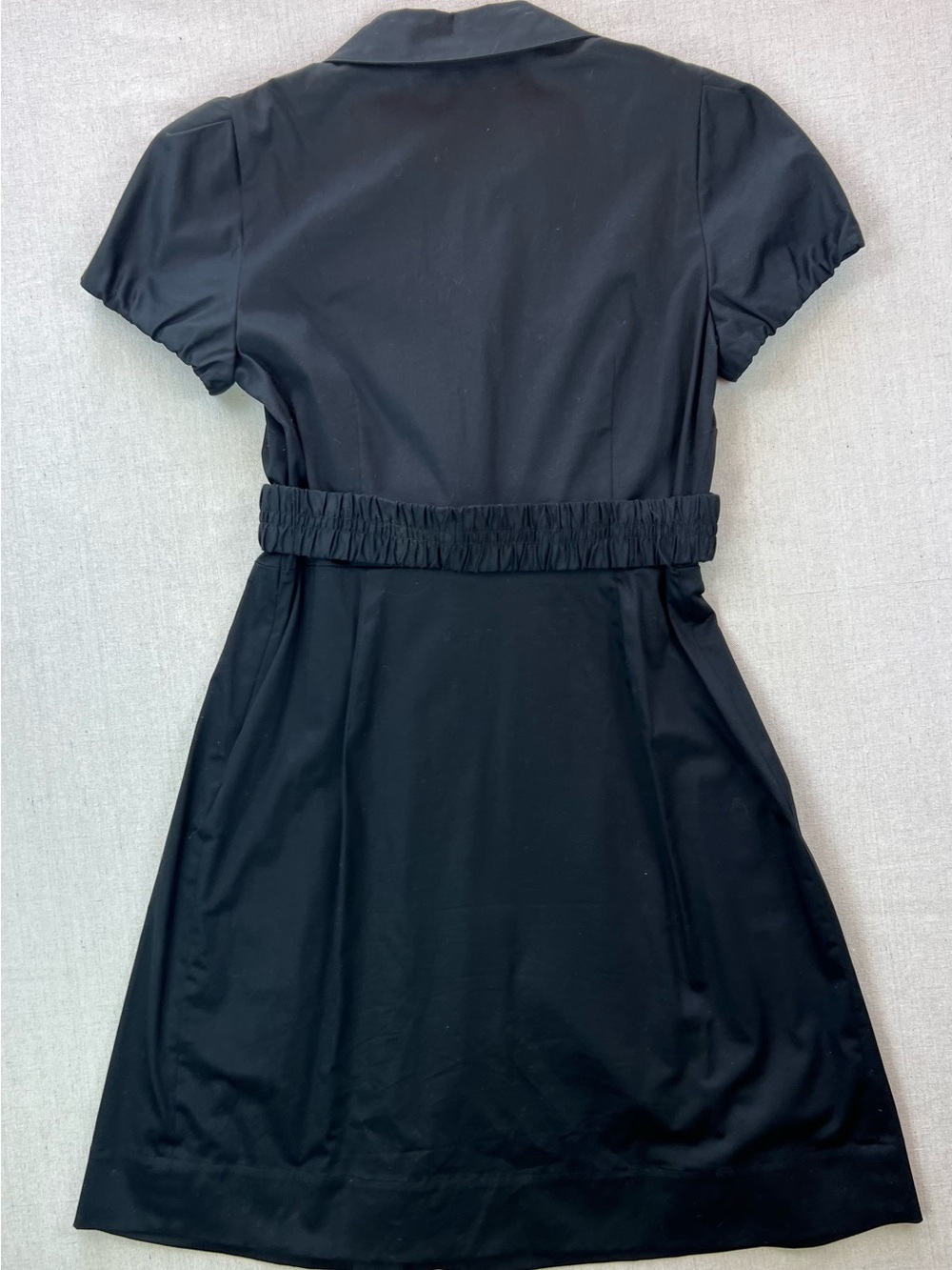 Women’s Black Belted Short Sleeve Collared Sleek Business Professional Dress-8P - Picture 2 of 9